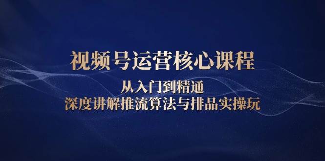 视频号运营核心课程，从入门到精通，深度讲解推流算法与排品实操玩_菜菜笔记