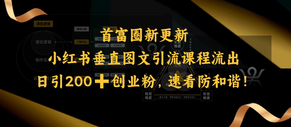 小红书垂直图文引流课程流出，日引200+创业粉，速看防和谐_菜菜笔记