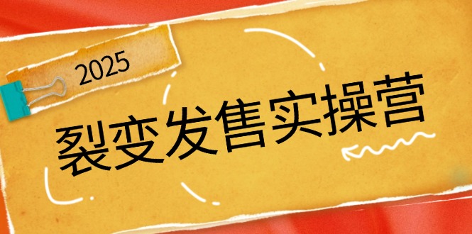 裂变发售实操营，全景解析裂变逻辑，打造动销新玩法，助力私域流量引爆_菜菜笔记