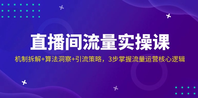 直播间流量实操课：机制拆解+算法洞察+引流策略，3步掌握流量运营核心逻辑_菜菜笔记