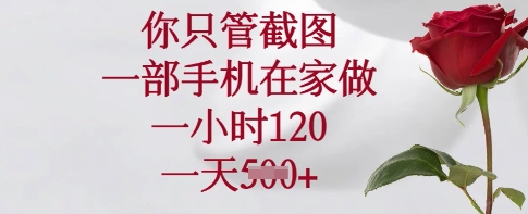 你只管截图，一部手机在家做，一小时120.一天5张【揭秘】_菜菜笔记