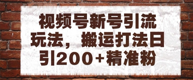 视频号新号引流玩法，搬运打法日引200+精准粉，可矩阵放大【揭秘】_菜菜笔记
