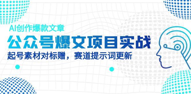 公众号爆文项目实战，AI创作爆款文章，起号素材对标赠(附赛道AI提示词_菜菜笔记