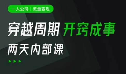 一人公司：流量变现课，一人公司的方法模型拆解， 拆解富人思维，流量思维，小老板思维等_菜菜笔记