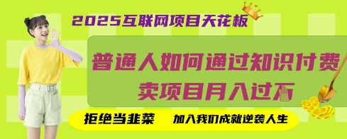 2025互联网项目天花板，普通人如何通过知识付费卖项目月入过W，拒绝当韭菜【揭秘】_菜菜笔记