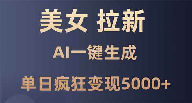 （13866期）美女暴力拉新，通过AI一键生成，单日疯狂变现5000+，纯小白一学就会！_菜菜笔记