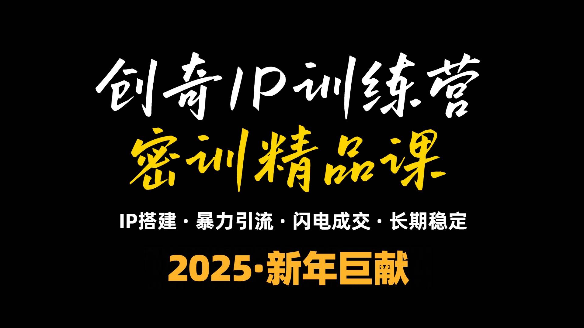 （13898期）2025年“知识付费IP训练营”小白避坑年赚百万，暴力引流，闪电成交_菜菜笔记