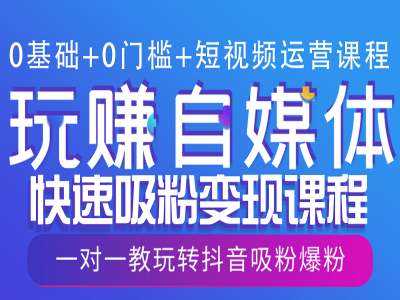 0基础+0门槛+短视频运营课程，玩赚自媒体快速吸粉变现课程，一对一教玩转抖音吸粉爆粉_菜菜笔记