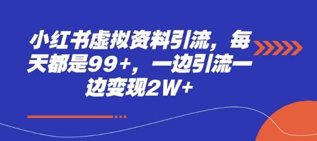 小红书虚拟资料引流，每天都是99+，一边引流一边变现2W+_菜菜笔记