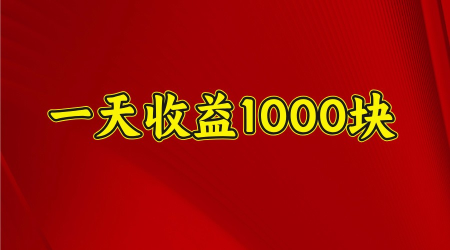 一天收益1000块，2025全网首发_菜菜笔记
