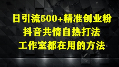 日引流500+精准创业粉，抖音共情自热打法，工作室都在用的方法_菜菜笔记