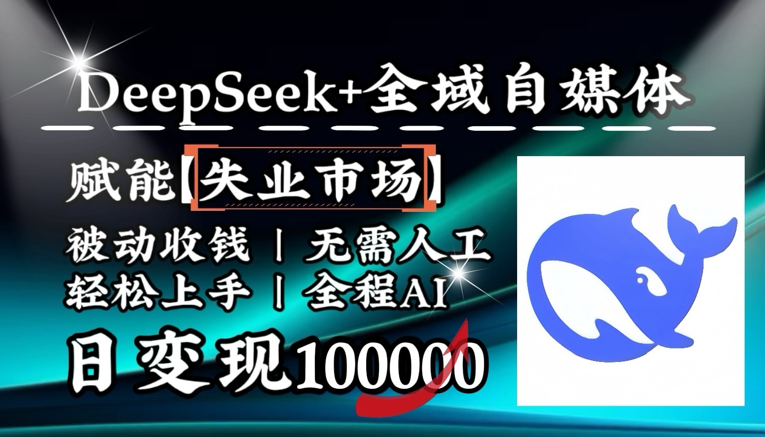 降维打击，DeepSeek+失业市场，全自动操作，结合人人刚需，单月利润轻松破100000＋_菜菜笔记