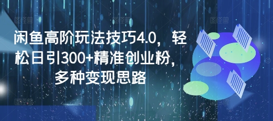 闲鱼高阶玩法技巧4.0，轻松日引300+精准创业粉，多种变现思路_菜菜笔记