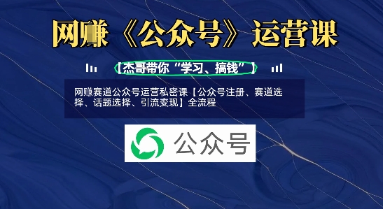 网创赛道公众号运营私密课【公众号注册、赛道选择、话题选择、引流变现】全流程_菜菜笔记
