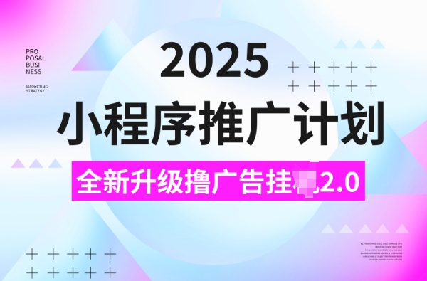 2025小程序推广计划，撸广告挂JI3.0玩法，日均5张【揭秘】_菜菜笔记