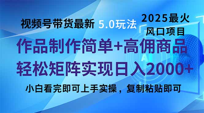 视频号带货最新5.0玩法，作品制作简单，当天起号，复制粘贴，轻松矩阵…_菜菜笔记