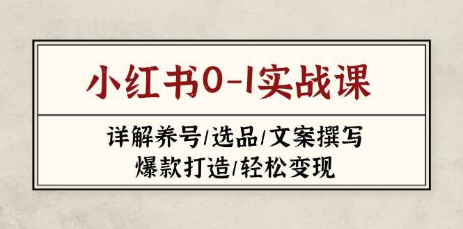 小红书0-1实战课(2023-2025)，详解养号/选品/文案撰写/爆款打造/轻松变现_菜菜笔记