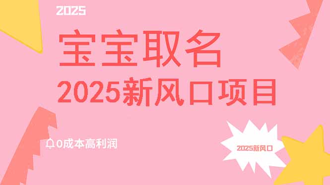 2025新风口项目宝宝取名，0成本高利润，附保姆级教程，月入过万不是梦_菜菜笔记