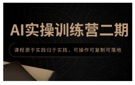 AI实操训练营二期，课程源于实践归于实践，可操作可复制可落地_菜菜笔记
