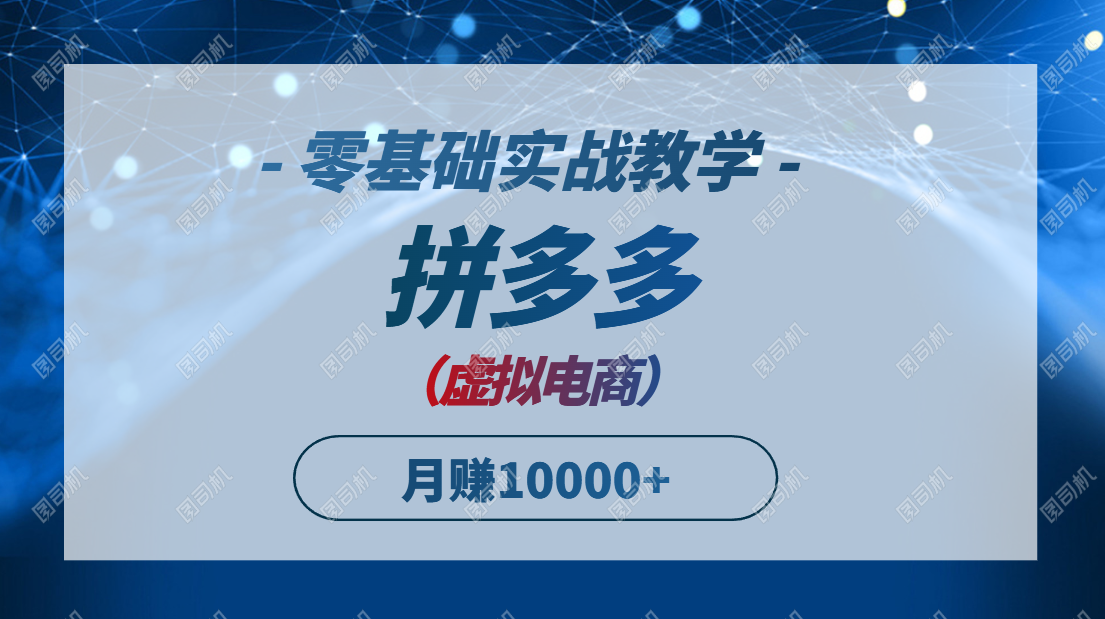 拼多多虚拟电商，零基础实战教学，快速打爆商品，新手也能月入10000+_菜菜笔记