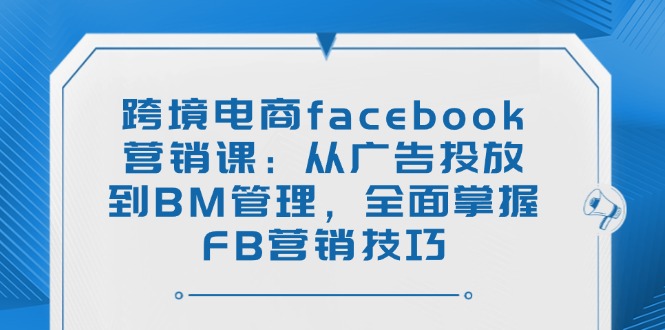跨境电商facebook营销课：从广告投放到BM管理，全面掌握FB营销技巧_菜菜笔记