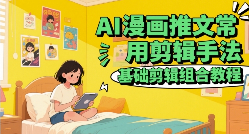 AI漫画推文常用剪辑手法，基础剪辑组合教程_菜菜笔记