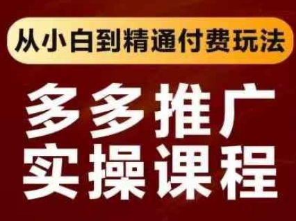 拼多多推广实操课程，从小白到精通付费玩法_菜菜笔记