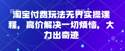 淘宝付费玩法无界实操课程，高价解决一切烦恼，大力出奇迹_菜菜笔记