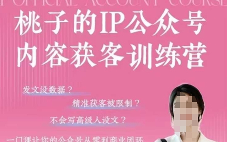 桃子IP公众号内容获客训练营(第3期)，一门让你公众号从0到商业闭环的课程_菜菜笔记