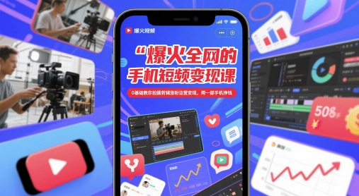 爆火全网的手机短视频变现课，0基础教你拍摄剪辑涨粉运营变现，用一部手机挣钱_菜菜笔记