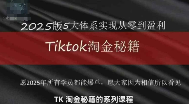 TikTok跨境2025淘金秘籍，​2025TikTok从0到盈利变现_菜菜笔记