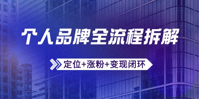 个人品牌全流程拆解：定位+涨粉+变现闭环，微信生态运营与资源整合_菜菜笔记