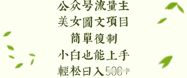 流量主长期收益项目，美女图片简单复制，小白也能上手，轻松日入5张_菜菜笔记