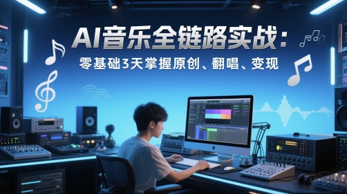 AI音乐全链路实战变现课：零基础3天掌握原创、翻唱、变现_菜菜笔记
