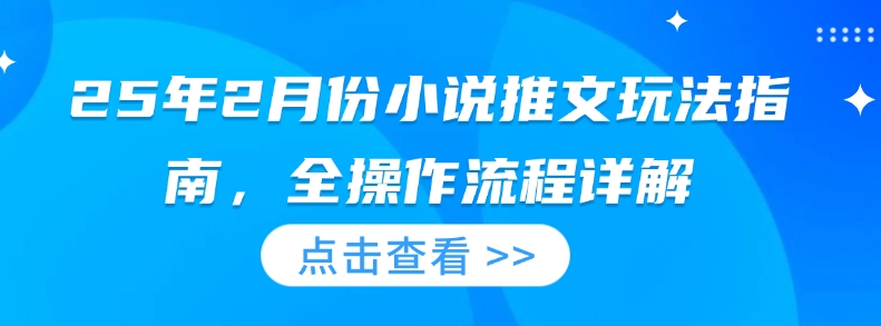 25年2月份小说推文玩法指南，全操作流程详解_菜菜笔记