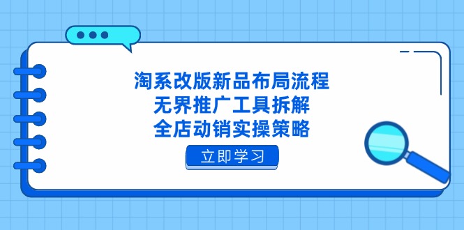 淘系改版新品布局流程，无界推广工具拆解，全店动销实操策略_菜菜笔记