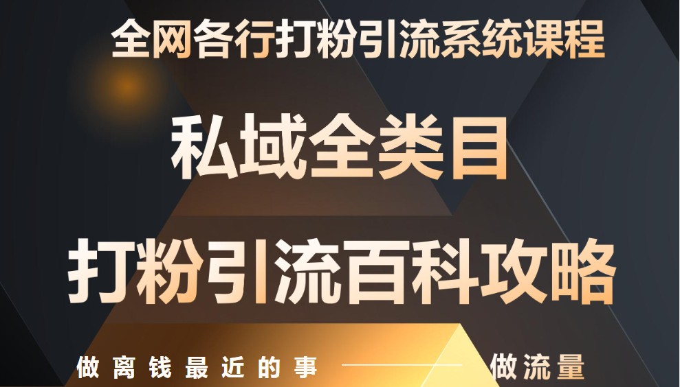 月入9万：全网唯一私域打粉引流神课，零基础手把手带你引流变现_菜菜笔记