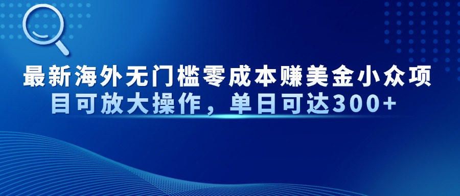 最新海外无门槛零成本赚美金小众项目可放大操作，单日可达300+_菜菜笔记