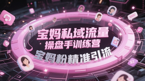 宝妈私域流量操盘手训练营，宝妈粉精准引流_菜菜笔记