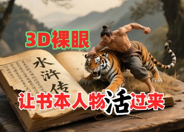 书本人物裸眼3D视频，新的玩法，流量超猛，保姆级教程_菜菜笔记