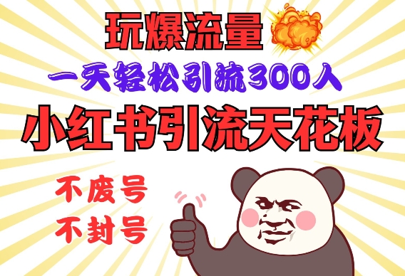 小红书引流天花板，玩爆流量，一天轻松引流300人，安全操作_菜菜笔记