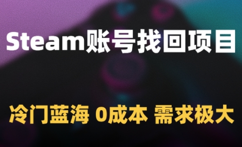 Steam账号找回项目，冷门蓝海，0成本，需求极大_菜菜笔记