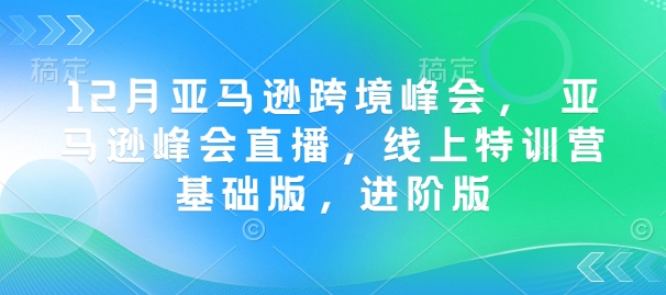 12月亚马逊跨境峰会， 亚马逊峰会直播，线上特训营基础版，进阶版_菜菜笔记