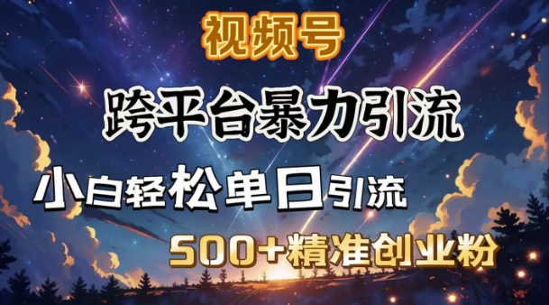 跨平台暴力引流，私域完美闭环，日引500+精准创业粉_菜菜笔记