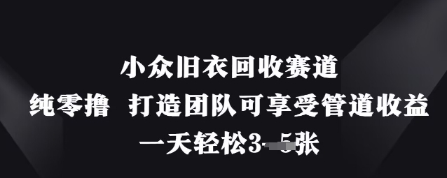 小众旧衣回收赛道，纯零撸 打造团队可享受管道收益，一天轻松3张_菜菜笔记