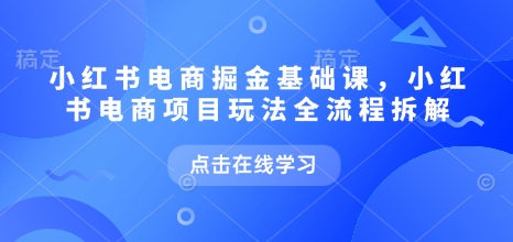 小红书电商掘金课，小红书电商项目玩法全流程拆解(更新5月)_菜菜笔记