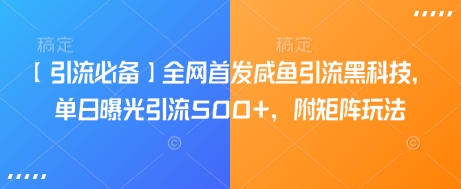 【引流必备】全网首发咸鱼引流黑科技，单日曝光引流500+，附矩阵玩法【揭秘】_菜菜笔记