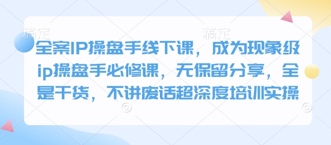 全案IP操盘手线下课，成为现象级ip操盘手必修课，无保留分享，全是干货，不讲废话超深度培训实操_菜菜笔记