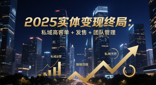 2025实体变现终局：私域高客单+发售+团队管理_菜菜笔记