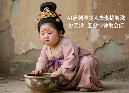 AI唐朝胖美人夫妻搞笑涨粉实操，五分钟教会你_菜菜笔记